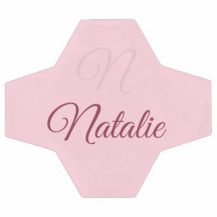 Pastelroze vaste kleur, monogegrammeerd voetbal