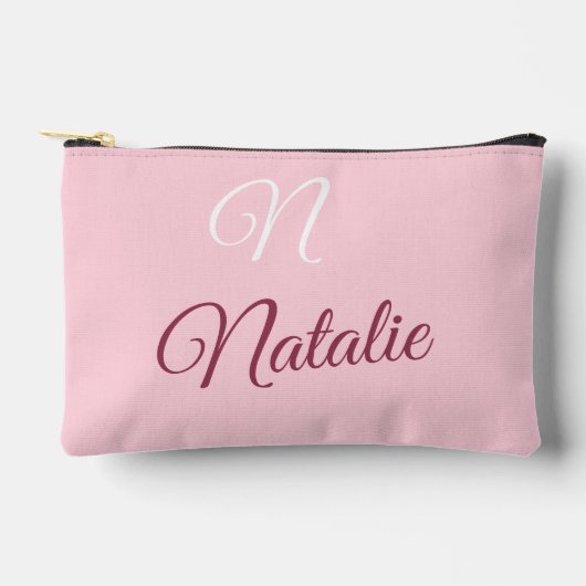 Pastelroze vaste kleur, monogrammen etui (Voorkant)