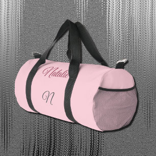 Pastelroze vaste kleur, monogrammen plunjezak