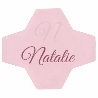 Pastelroze vaste kleur, monogrammen voetbal