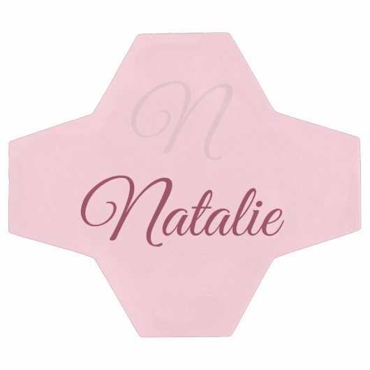 Pastelroze vaste kleur, monogrammen voetbal (Enkel)