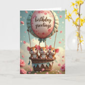 Pastelroze verjaardagskaart kaart (Gele Bloem)