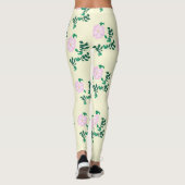 Pastelroze Wilde Roos Bloem Leggings (Achterkant)