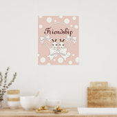 Pastelroze wit lint en knuffel tweeling konijn poster (Keuken)