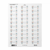 Pastelroze, witte en blauwe rozen en lint etiket (Full Sheet)