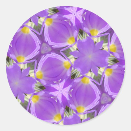 pastelroze-witte patronen ronde sticker (Voorkant)