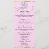Pastelroze/Zilver - Hartjes & Dank U Menu (Voorkant)