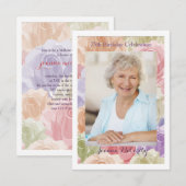 Pastelrozen Foto (Verticaal) Uitnodiging (Voorkant / Achterkant)