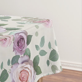 Pastelrozen in tinten lila mint en blos tafelkleed