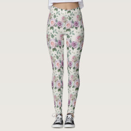 Pastelrozen in tinten lila mint en blozen leggings