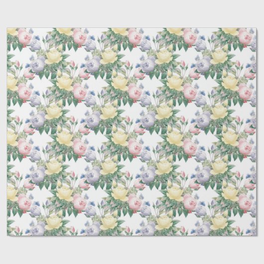 Pastelrozen Inpakpapier (Vlak)