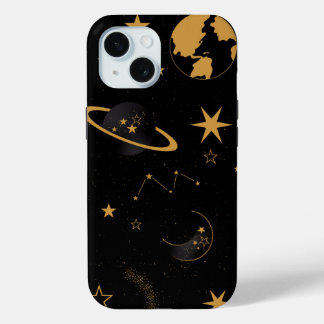 Pastelruimte: stijlvol kosmisch ontwerp iPhone 15 case