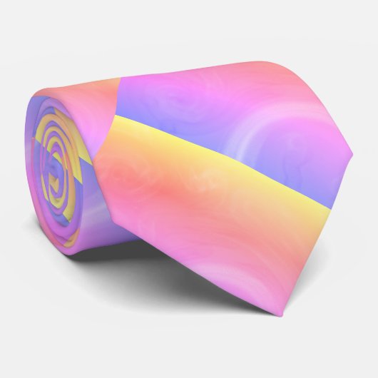 Pastels Art Vaporwave Abstract Digital Stropdas (Opgerold)