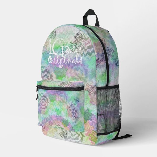 Pastels Back Pack Bedrukte Rugzak (Achterkant Hoek Rechts)
