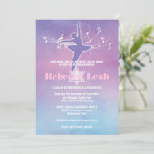  Pastels Ballet Dance, Dancer Bat Mitzvah Kaart (Staand voorkant)