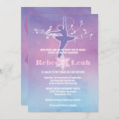  Pastels Ballet Dance, Dancer Bat Mitzvah Kaart (Voorkant / Achterkant)