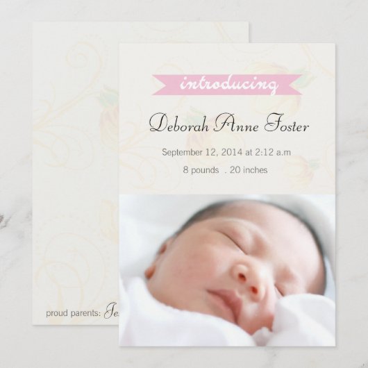  Pastels - Bemanningskaart Aankondiging (Voorkant / Achterkant)