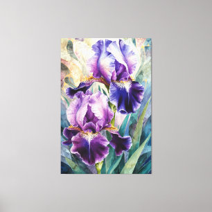 *~* Pastels Bloemen Artsy Iris Schilderen AP84 Canvas Afdruk