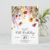Pastels Bloemen Wildbloemen 40e verjaardag Kaart (Staand voorkant)
