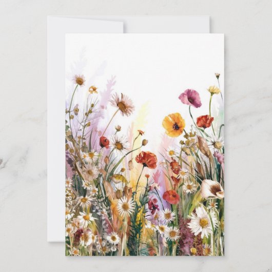 Pastels Bloemen Wildbloemen 40e verjaardag Kaart (Achterkant)