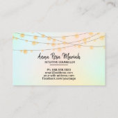 *~* Pastels Blush String Lights Spiritueel Yoga Visitekaartje (Achterkant)