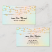 *~* Pastels Blush String Lights Spiritueel Yoga Visitekaartje (Voorkant / Achterkant)