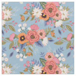 Pastels Boho Floral Bouquets Pattern Stof