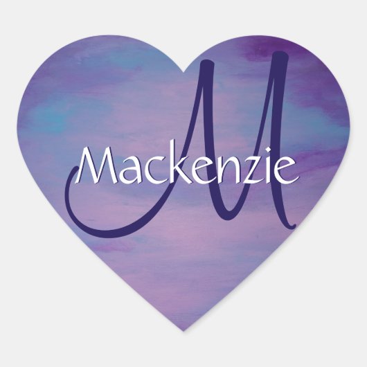  pastels | Cute Pink Cloud Paars Blue Sky Hart Sticker (Voorkant)