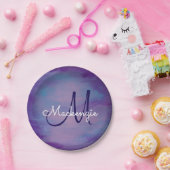  pastels | Cute Pink Cloud Paars Blue Sky Papieren Bordje (Feest)