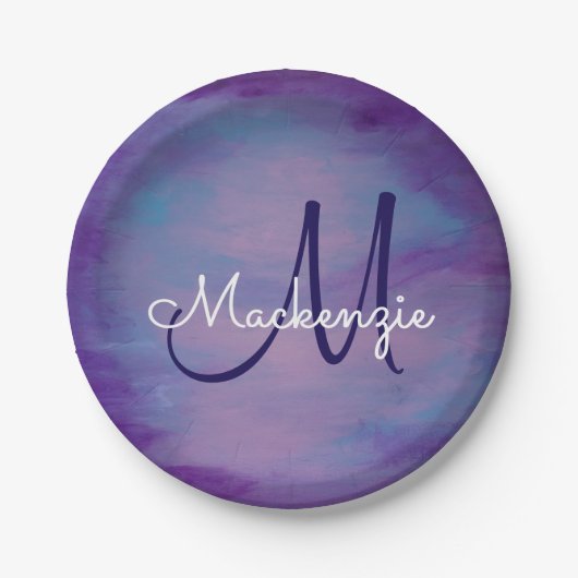  pastels | Cute Pink Cloud Paars Blue Sky Papieren Bordje (Voorkant)