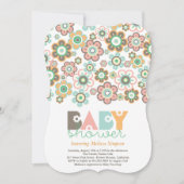 Pastels Daisies Flowers Blooms Baby shower Invite Kaart (Voorkant)