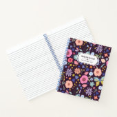 Pastels & Dark Plum Floral Pattern Name Notebook Notitieboek (Binnen)
