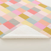  pastels Eenvoudig geometrisch patroon Sherpa Deken (3/4)