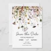 Pastels Eenvoudige Wildbloemen Save The Date (Voorkant)