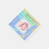 Pastels en Blue "Sip and See" met foto Servet (Hoek)