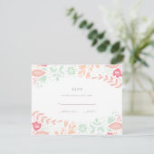 Pastels Floral Grace Wedding RSVP-kaart RSVP Kaartje (Staand voorkant)