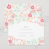 Pastels Floral Grace Wedding RSVP-kaart RSVP Kaartje (Voorkant / Achterkant)