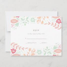 Pastels Floral Grace Wedding RSVP-kaart RSVP Kaartje