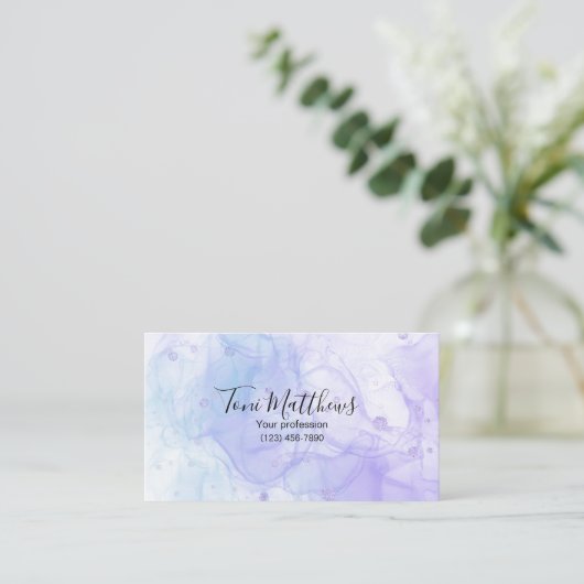 Pastels Glam Elegante Salon Visitekaartje (Staand voorkant)