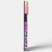 Pastels Glittery Silver Leopard gepersonaliseerd Case-Mate iPhone Case (Achterkant / Rechts)