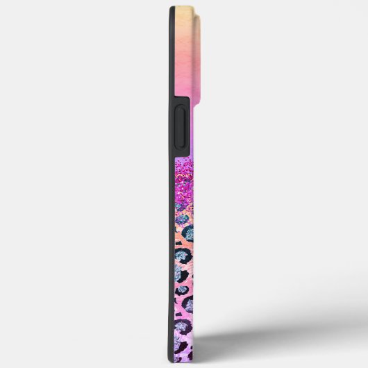 Pastels Glittery Silver Leopard gepersonaliseerd Case-Mate iPhone Case (Achterkant / Rechts)