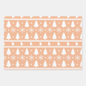 Pastels Groen wit Kerstboom Sneeuwvlokken Set Inpakpapier Vel (Voorkant 2)