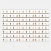 Pastels Groen wit Kerstboom Sneeuwvlokken Set Inpakpapier Vel (Voorkant)