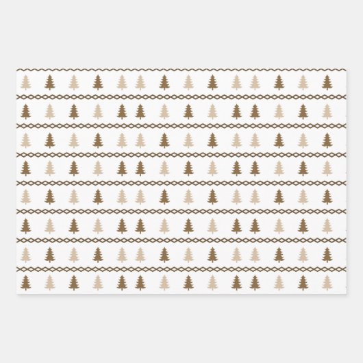 Pastels Groen wit Kerstboom Sneeuwvlokken Set Inpakpapier Vel (Voorkant)