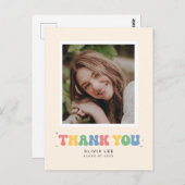 Pastels Groovy Retro Afstuderen Dank u Briefkaart (Voorkant / Achterkant)