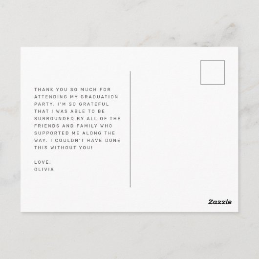 Pastels Groovy Retro Afstuderen Dank u Briefkaart (Achterkant)