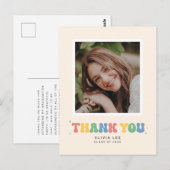 Pastels Groovy Retro Diploma Verzendkaart met Dank Briefkaart (Voorkant / Achterkant)