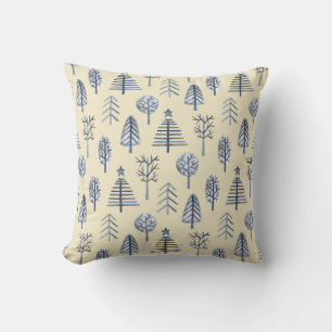 Pastels kerstbomen patroon kussen