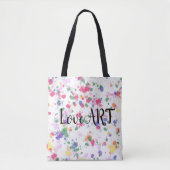 Pastels Kleurrijke Paint Splat Canvas tassen (Voorkant)