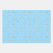 Pastels met Elegante Gouden Kerstboom Doodles Inpakpapier Vel (Voorkant 2)